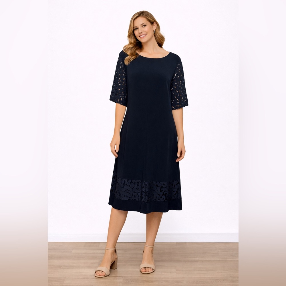 Jessica Howard navy blue knit dress